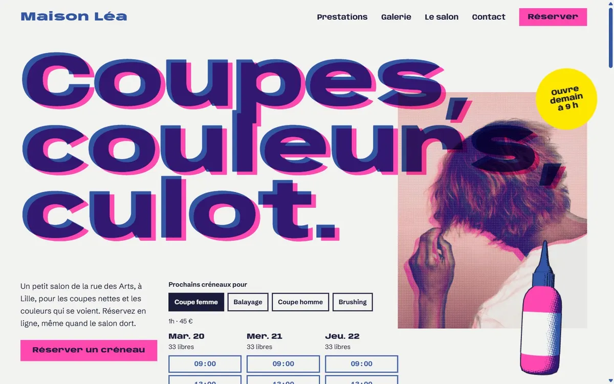 Le site moderne de Maison Léa Coiffure